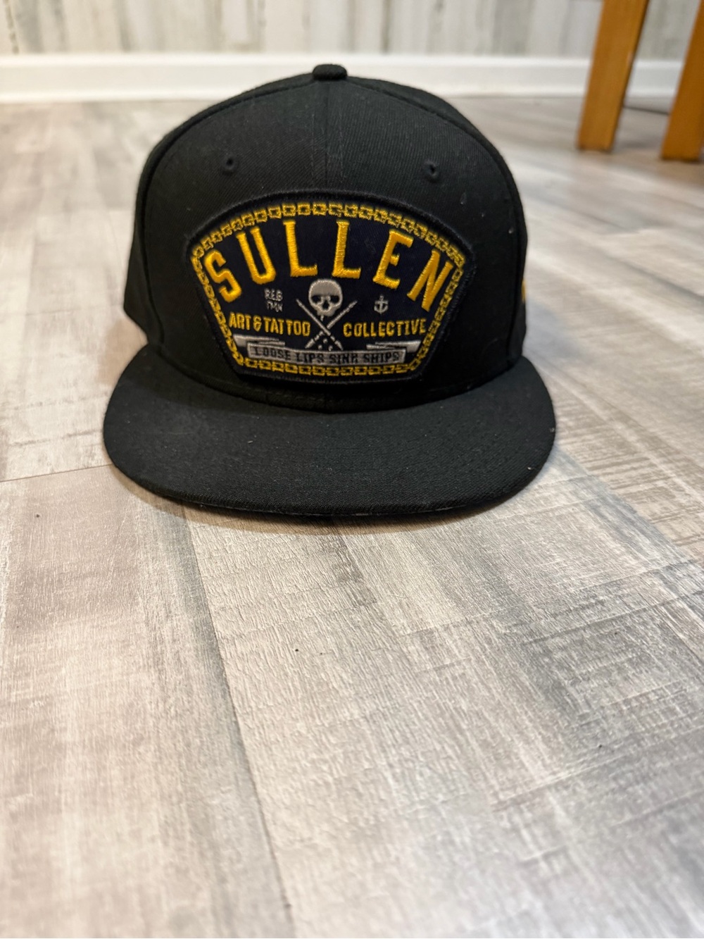 Sullen Art Collective New Era 9FIFTY Skull Snapback Hat Black Flat Bill Cap